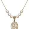 Saint Julie Billiart Crystal Necklace | 3/4 inch | 6mm Beads   14kt Gold Filled