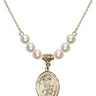 Guardian Angel Crystal Necklace | 3/4 inch | 6mm Beads   14kt Gold Filled