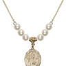 Saint Leo the Great Crystal Necklace | 3/4 inch | 6mm Beads   14kt Gold Filled