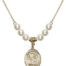 Saint Valentine of Rome Crystal Necklace | 3/4 inch | 6mm Beads   14kt Gold Filled