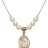 Saint Bridget of Sweden Crystal Necklace | 3/4 inch | 6mm Beads   14kt Gold Filled