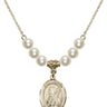 Saint Brigid of Ireland Crystal Necklace | 3/4 inch | 6mm Beads   14kt Gold Filled