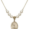 Saint Pio of Pietrelcina Crystal Necklace | 3/4 inch | 6mm Beads   14kt Gold Filled