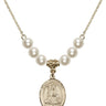 Saint Walburga Crystal Necklace | 3/4 inch | 6mm Beads   14kt Gold Filled