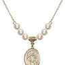Saint Ursula Crystal Necklace | 3/4 inch | 6mm Beads   14kt Gold Filled