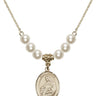 Saint Agnes of Rome Crystal Necklace | 3/4 inch | 6mm Beads   14kt Gold Filled
