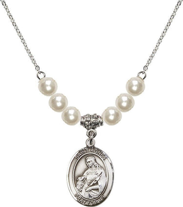 Collar de cristal de Santa Inés de Roma | 3/4 pulgada | Cuentas de 6 mm