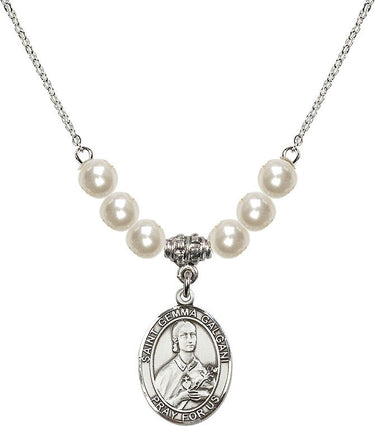 Collar de cristal de Santa Gema Galgani | 1,9 cm | Cuentas de 6 mm