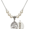 Saints Cosmas & Damian / Doctors Crystal Necklace | 3/4 inch   Sterling Silver