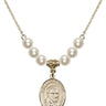 Saint Vincent de Paul Crystal Necklace | 3/4 inch | 6mm Beads   14kt Gold Filled