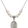 Saint Jerome Crystal Necklace | 3/4 inch | 6mm Beads   Sterling Silver