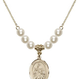 Saint Sophia Crystal Necklace | 3/4 inch | 6mm Beads   14kt Gold Filled