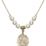 Saint Sophia Crystal Necklace | 3/4 inch | 6mm Beads   14kt Gold Filled