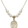 Saint Christopher Crystal Necklace | 3/4 inch | 6mm Beads   14kt Gold Filled