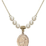 Saint Christopher Crystal Necklace | 3/4 inch | 6mm Beads   14kt Gold Filled