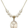 Saint Christopher Crystal Necklace | 3/4 inch | 6mm Beads   14kt Gold Filled