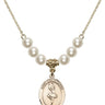 Saint Christopher Crystal Necklace | 3/4 inch | 6mm Beads   14kt Gold Filled