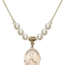 Saint Christopher Crystal Necklace | 3/4 inch | 6mm Beads   14kt Gold Filled