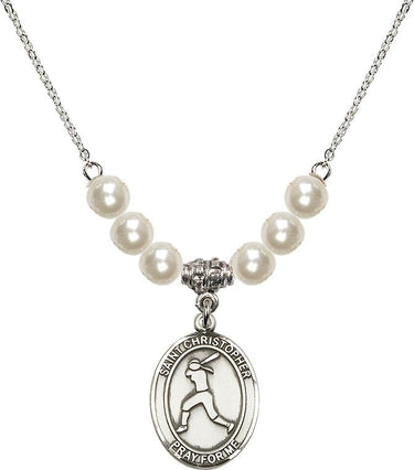 Collar de cristal de softbol de San Cristóbal | 3/4 pulgada | Cuentas de 6 mm | N31-8145