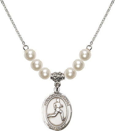 Collar de cristal San Cristóbal Atletismo | 1,9 cm | Cuentas de 6 mm