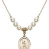 Saint Christopher Crystal Necklace | 3/4 inch | 6mm Beads   14kt Gold Filled