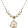 Saint Christopher Crystal Necklace | 3/4 inch | 6mm Beads   14kt Gold Filled