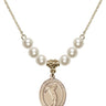 Saint Christopher Crystal Necklace | 3/4 inch | 6mm Beads   14kt Gold Filled