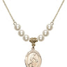 Saint Christopher Crystal Necklace | 3/4 inch | 6mm Beads   14kt Gold Filled