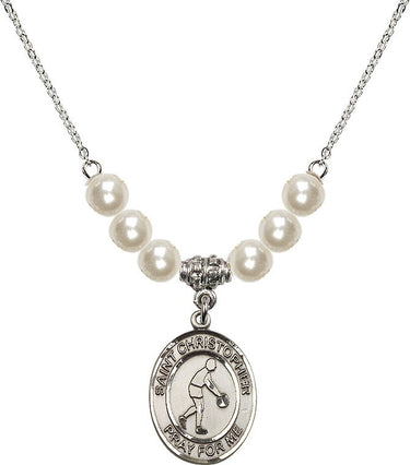 Collar de cristal de baloncesto de San Cristóbal | 3/4 de pulgada | Cuentas de 6 mm | N31-8153