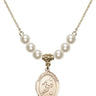 Saint Christopher Crystal Necklace | 3/4 inch | 6mm Beads   14kt Gold Filled