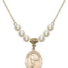 Saint Christopher Crystal Necklace | 3/4 inch | 6mm Beads   14kt Gold Filled