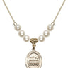 Saint Christopher Crystal Necklace | 3/4 inch | 6mm Beads   14kt Gold Filled