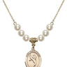 Saint Christopher Crystal Necklace | 3/4 inch | 6mm Beads   14kt Gold Filled