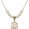 Saint Christopher Crystal Necklace | 3/4 inch | 6mm Beads   14kt Gold Filled