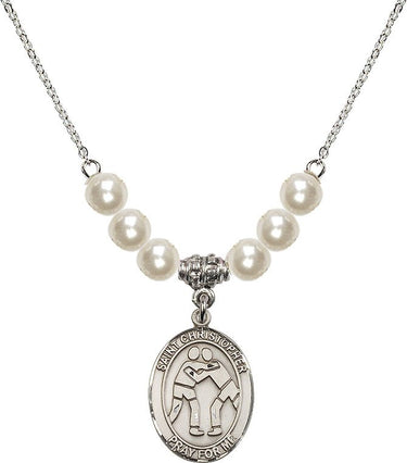 Collar de cristal de lucha libre de San Cristóbal | 3/4 pulgada | Cuentas de 6 mm | N31-8159