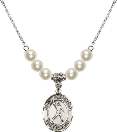 Collar de cristal con San Sebastián/fútbol | 1,9 cm