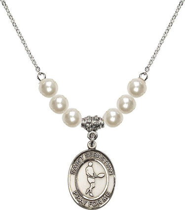 Collar de cristal con San Sebastián/Tenista | 1.9 cm | N31-8166