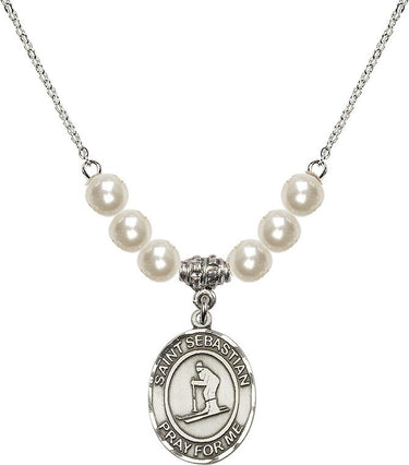 Collar de cristal de San Sebastián Esquí | 1,9 cm | Cuentas de 6 mm