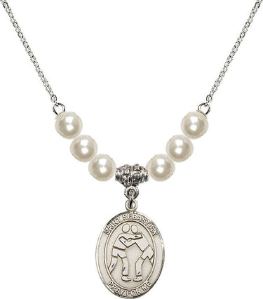 Collar de cristal de San Sebastián para lucha libre | 3/4 pulgada | Cuentas de 6 mm | N31-8171