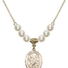 Saint Cecilia Crystal Necklace | 3/4 inch | 6mm Beads   14kt Gold Filled