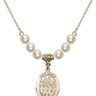 Saint Cecilia Crystal Necklace | 3/4 inch | 6mm Beads   14kt Gold Filled