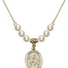 Saint Kateri Tekakwitha Crystal Necklace | 3/4 inch | 6mm Beads   14kt Gold Filled