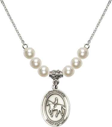 St. Kateri Tekakwitha Equestrian Crystal Necklace | 3/4 inch | 6mm Beads | N31-8182