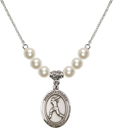 Collar de cristal de sóftbol de San Sebastián | 3/4 pulgada | Cuentas de 6 mm | N31-8183