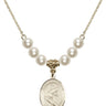Saint Christopher Crystal Necklace | 3/4 inch | 6mm Beads   14kt Gold Filled