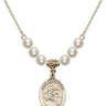 Saint Christopher Crystal Necklace | 3/4 inch | 6mm Beads   14kt Gold Filled