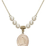Saint Christopher Crystal Necklace | 3/4 inch | 6mm Beads   14kt Gold Filled