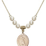 Saint Christopher Crystal Necklace | 3/4 inch | 6mm Beads   14kt Gold Filled