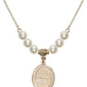 Saint Christopher Crystal Necklace | 3/4 inch | 6mm Beads   14kt Gold Filled