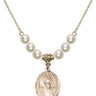 Saint Christopher Crystal Necklace | 3/4 inch | 6mm Beads   14kt Gold Filled